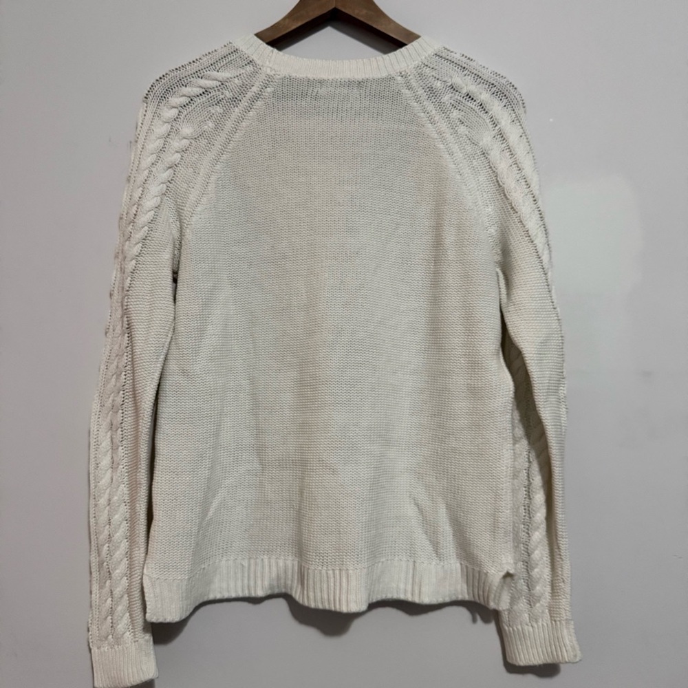 GAP Women's Ivory Cable Knit Sweater - Picture 2 of 4